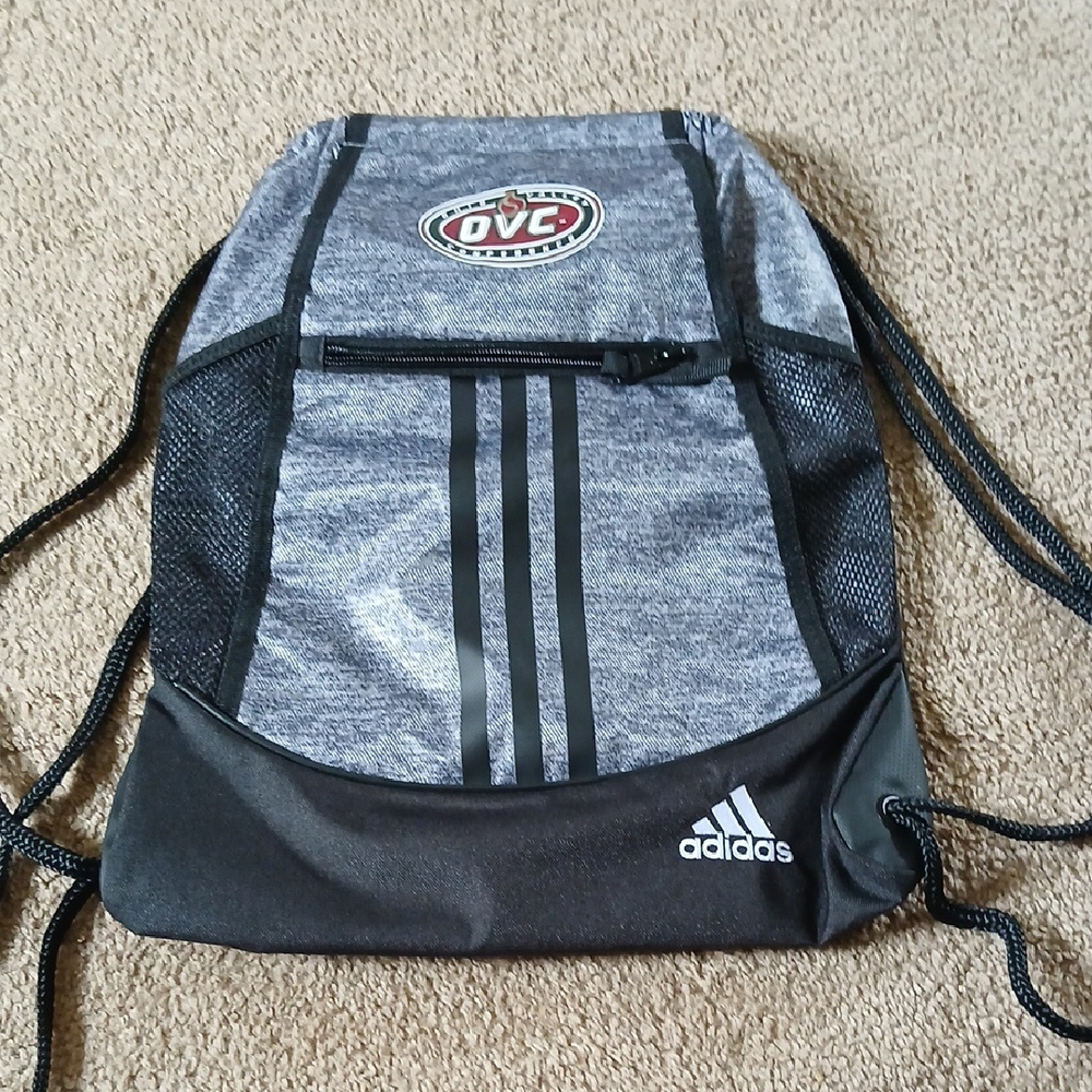 Adidas Gray and Black Backpack with Iconic Stripes